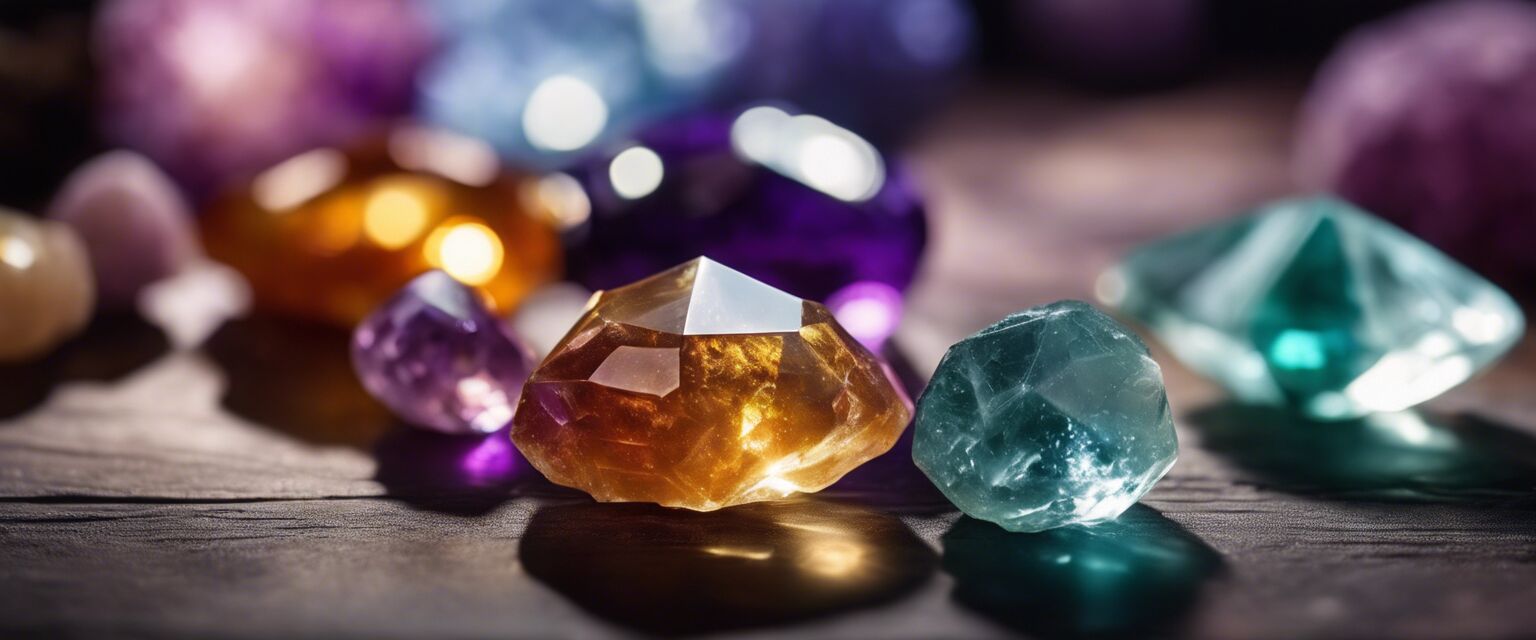Close-up of Reiki crystals